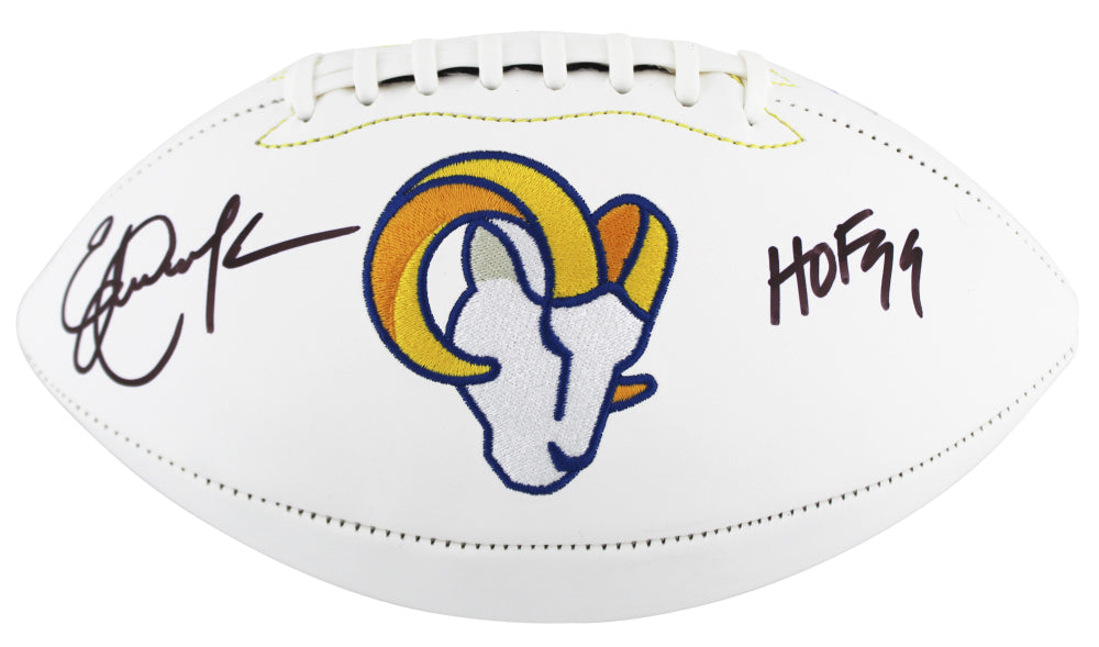 Eric Dickerson Signed Rams Logo Football Inscribed 