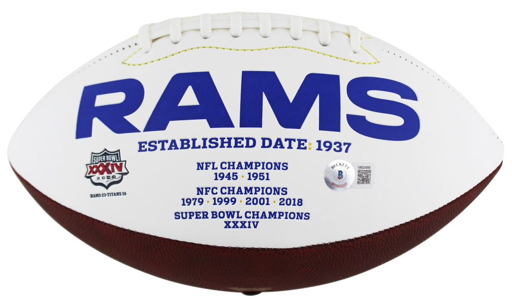 Eric Dickerson Signed Rams Logo Football Inscribed 