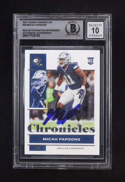 Micah Parsons 2021 Panini Chronicles Rookie Card Autograph - Price Is Right Miami