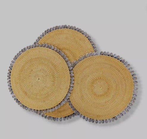 Mode Living Shell Placemats, Yellow, Set of 4, Tableware