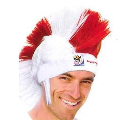 Official FIFA Soccer Mohawk Wig 25-Count Case Pack – England – Vintage/Collectible (2010 Collection)