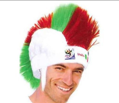 Official FIFA Soccer Mohawk Wig 25-Count Case Pack – Italy – Vintage/Collectible (2010 Collection)