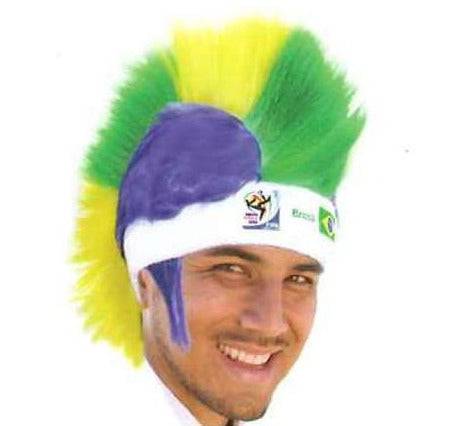 Official FIFA Soccer Mohawk Wig 25-Count Case Pack – Brazil – Vintage/Collectible (2010 Collection)
