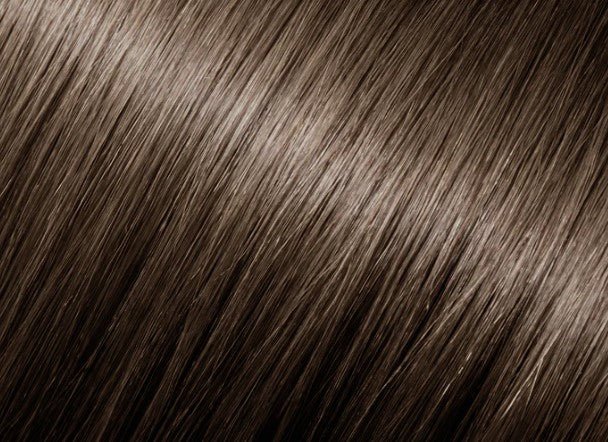 Babe 18" 100% human hair straight extension swatch in dark neutral brown