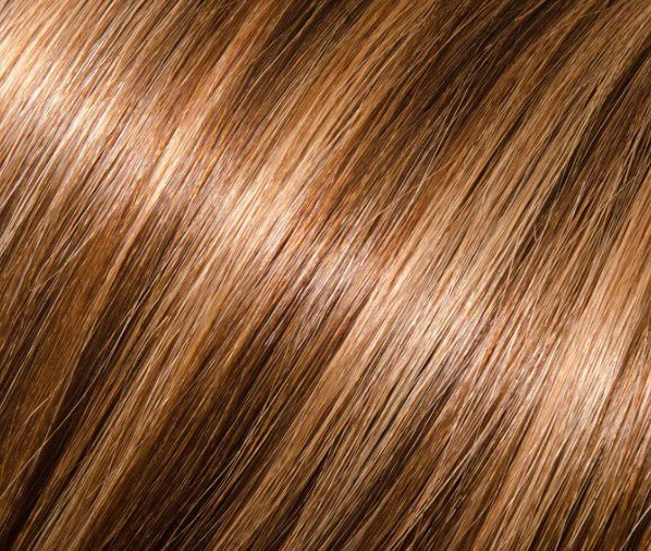 Babe 18" 100% human hair straight extension swatch in light golden brown