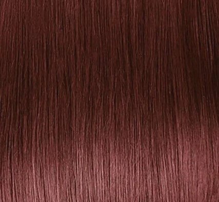 Babe 18" 100% human hair straight extension swatch in Burgundy Beverly dark burgundy brown