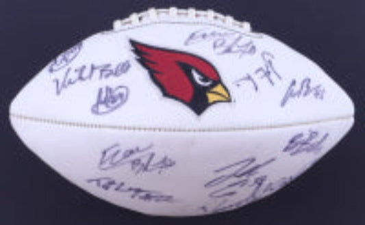 2018 Cardinals Logo Football Team-Signed by (14) with TJ Logan, Daniel Munyer, Rees Odhiambo, Will Holden, Evan Boehm (Beckett) - Price Is Right Miami
