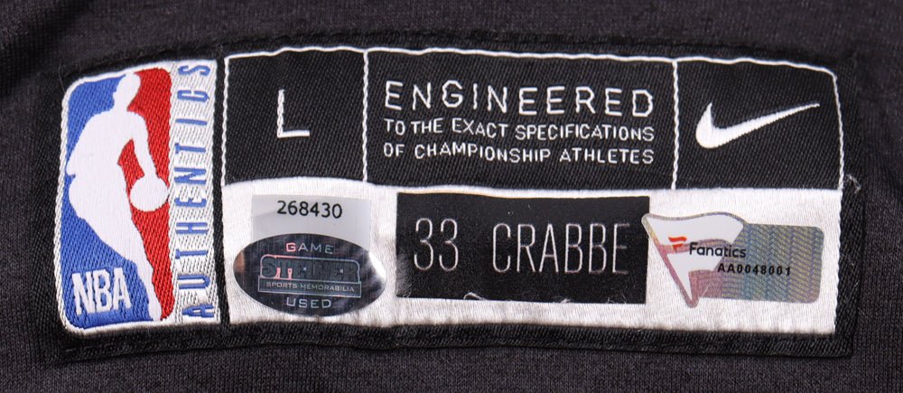 Allen Crabbe Game-Used Nets Warm-Up Jacket (Steiner & Fanatics), Autographed Memorabilia (view 2)