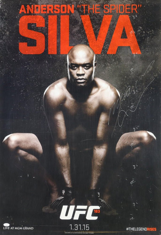 Anderson Silva Signed 27x39 UFC Fight Poster (JSA) - Price Is Right Miami