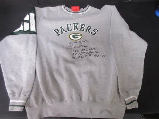 Bart Starr Packers Signed Sweatshirt Heritage COA - Price Is Right Miami