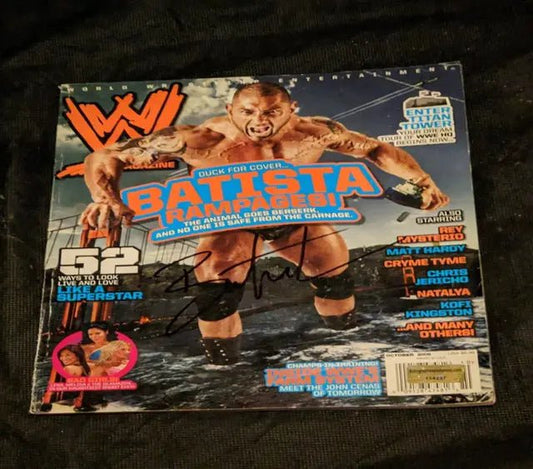Batista Signed WWE Magazine - Price Is Right Miami