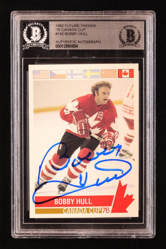Bobby Hull Signed 1992 Future Trends '76 Canada Cup #142 (BGS) Beckett - Price Is Right Miami