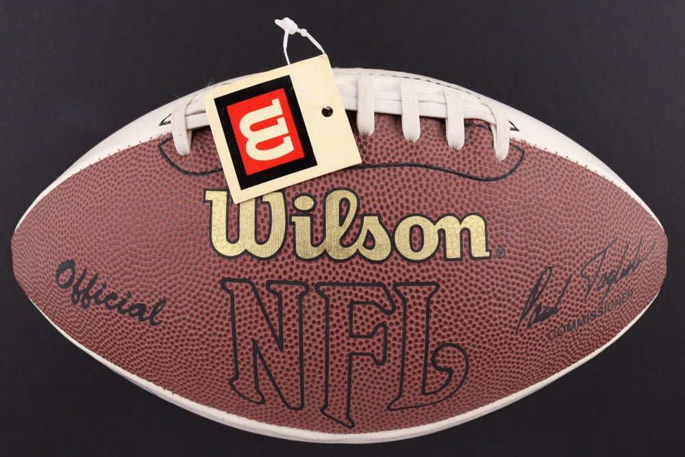 Boomer Esiason & Michael Lewis Signed SB XXXVII Football (Beckett), Autographed Ball (view 2)