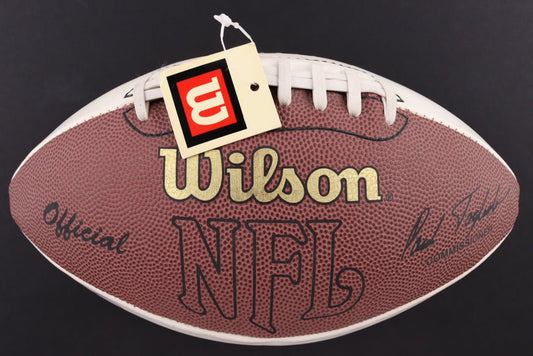 Boomer Esiason & Michael Lewis Signed LE NFL Super Bowl XXXVII Logo Football (Beckett) - Price Is Right Miami