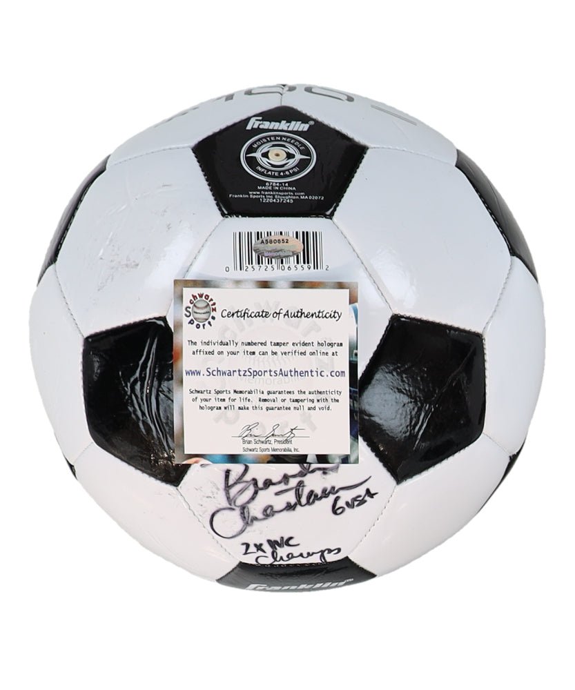 Brandi Chastain Signed Franklin Soccer Ball Inscribed "2x WC Champs" (Schwartz) (view 2)
