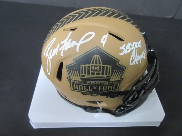 Brett Favre signed HOF Mini Helmet w/coa - Price Is Right Miami
