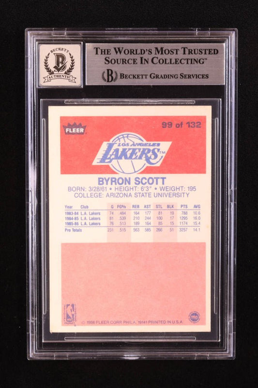 Byron Scott Signed 1986-87 Fleer #99 RC (BGS | Autograph Grade 10) - Price Is Right Miami