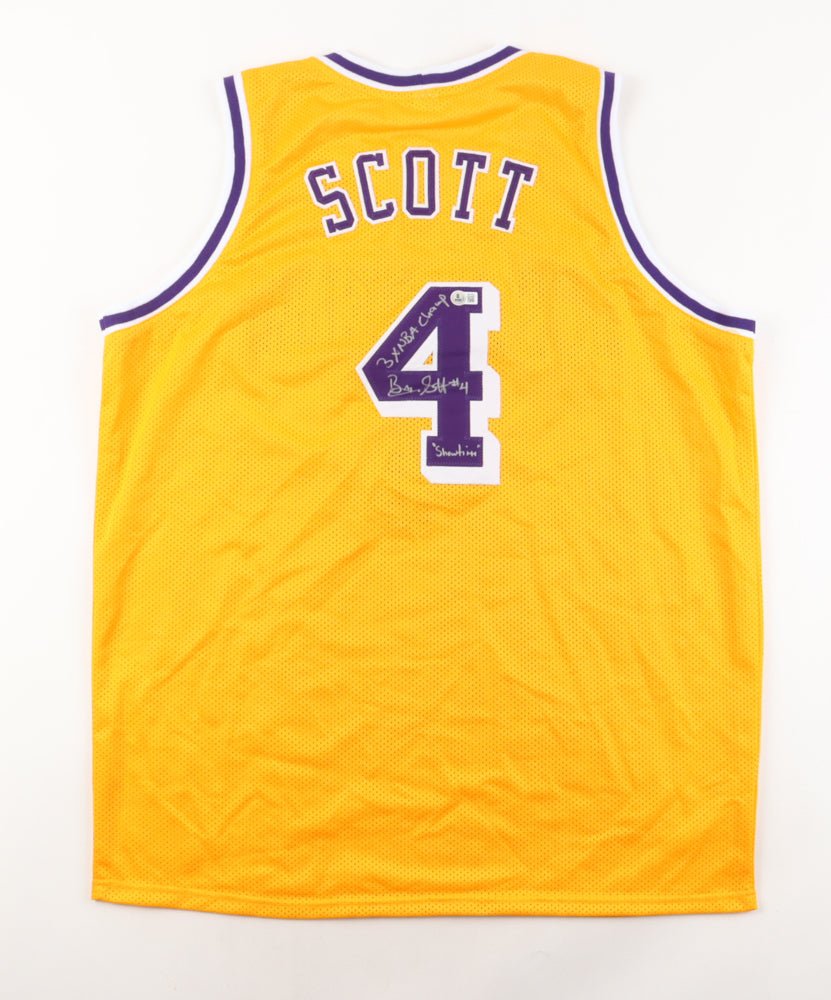 Byron Scott Signed Jersey Inscribed "3x NBA Champ" & "Showtime" (Beckett) (view 3)