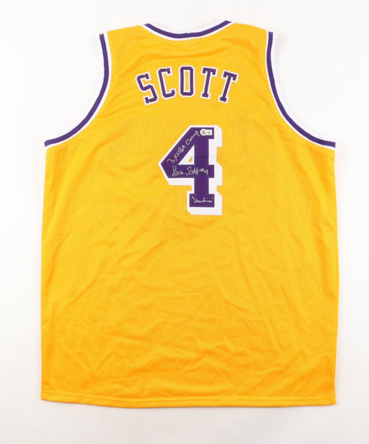 Byron Scott Signed Jersey Inscribed "3x NBA Champ" & "Showtime" (Beckett) - Price Is Right Miami