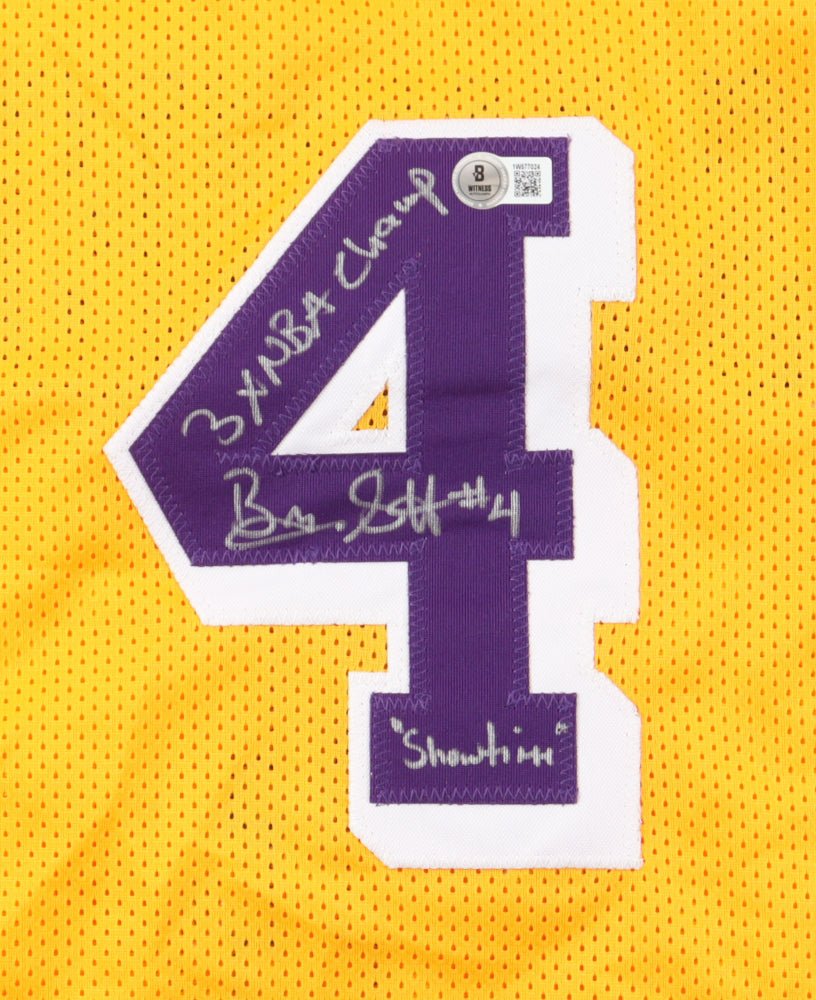 Byron Scott Signed Jersey Inscribed "3x NBA Champ" & "Showtime" (Beckett) (view 2)