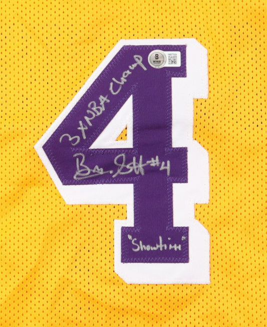 Byron Scott Signed Jersey Inscribed "3x NBA Champ" & "Showtime" (Beckett) - Price Is Right Miami