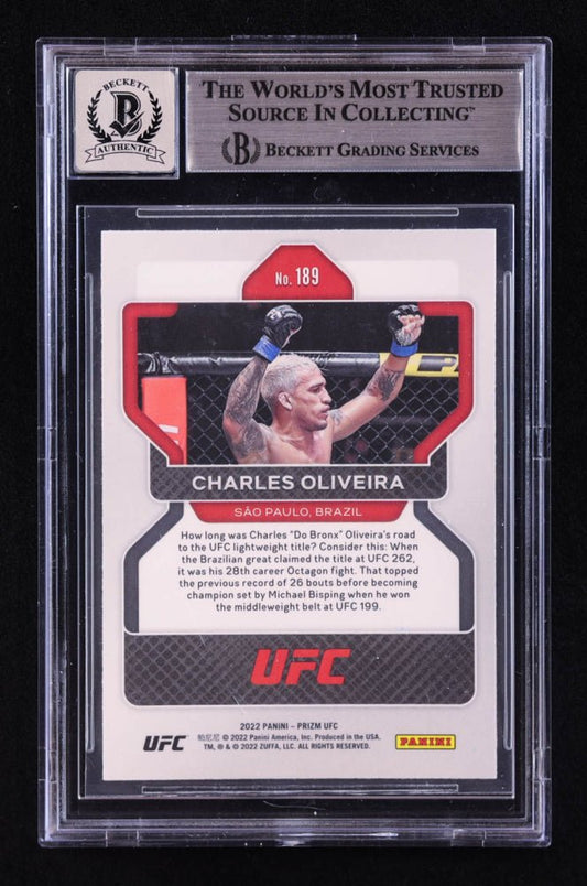 Charles Oliveira Signed 2022 Panini Prizm UFC #189 (BGS | Autograph Grade 10) - Price Is Right Miami