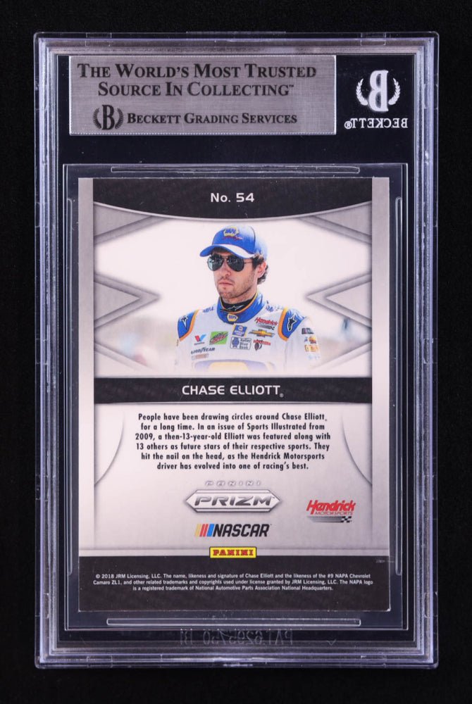 Chase Elliott Signed 2018 Panini Prizm #54 VOR (BGS), Sports Card (view 2)