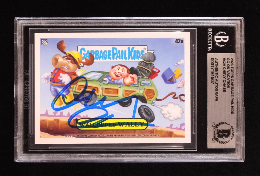 Chevy Chase Signed 2023 Topps Garbage Pail Kids Go On Vacation #42B (BGS) Clark Griswold - Price Is Right Miami