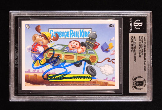 Chevy Chase Signed 2023 Topps Garbage Pail Kids Go On Vacation #42B (BGS) Clark Griswold - Price Is Right Miami