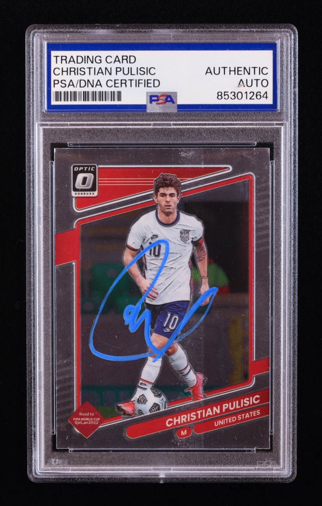 Christian Pulisic Signed 2021-22 Donruss Optic #160 (PSA), Sports Card (view 2)