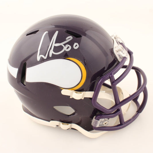 Cris Carter Signed Vikings Throwback Speed Mini Helmet (Schwartz) - Price Is Right Miami