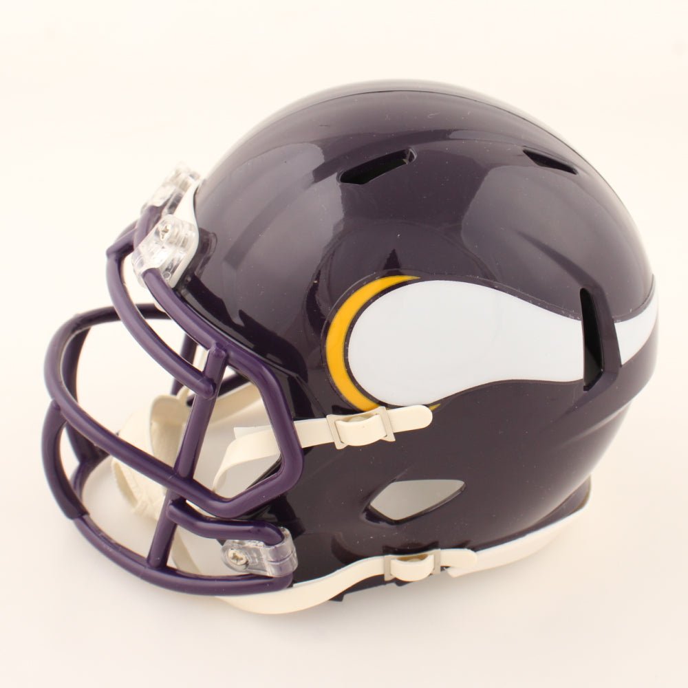Cris Carter Signed Vikings Throwback Speed Mini Helmet (Schwartz) (view 3)