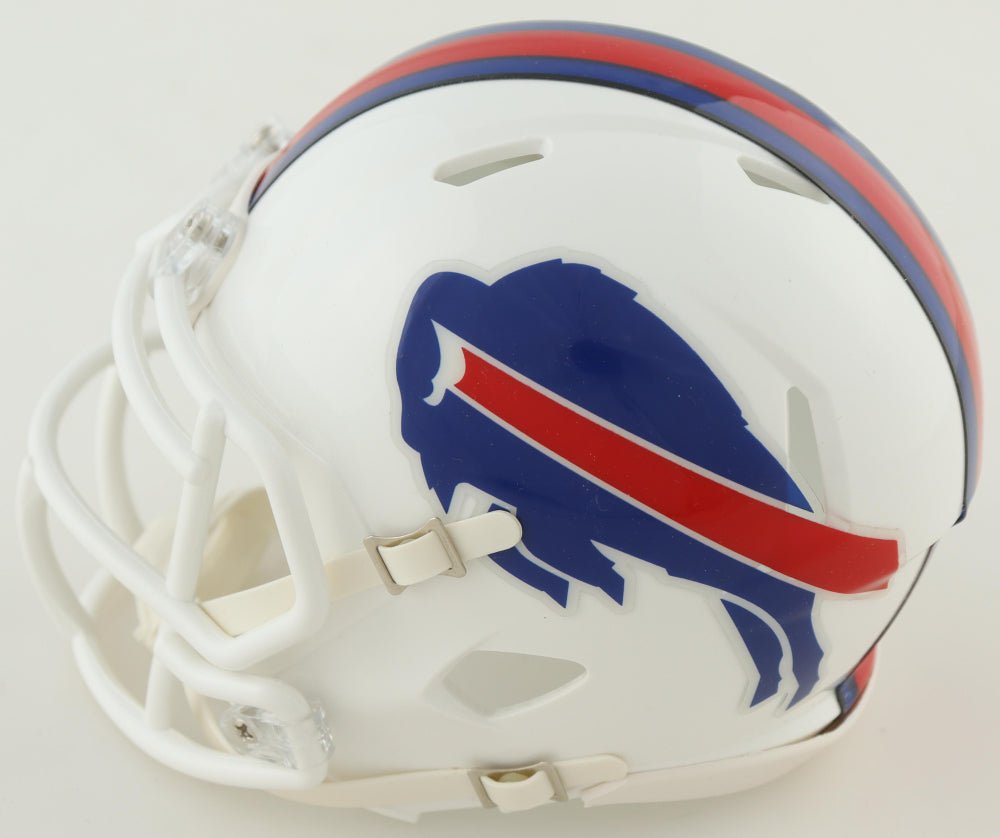 Damien Harris Signed Bills Speed Mini Helmet (Beckett) (view 3)
