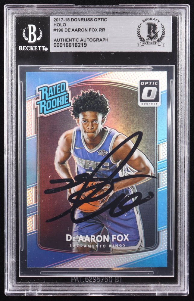 De'Aaron Fox Signed 2017-18 Donruss Optic Holo #196 RR RC (BGS), Sports Card (view 2)