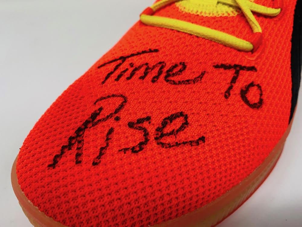 Deandre Ayton Signed Puma Clyde Basketball Shoes Inscribed "Time To Rise" (Game Day Legends & Steiner) Limited Edition...