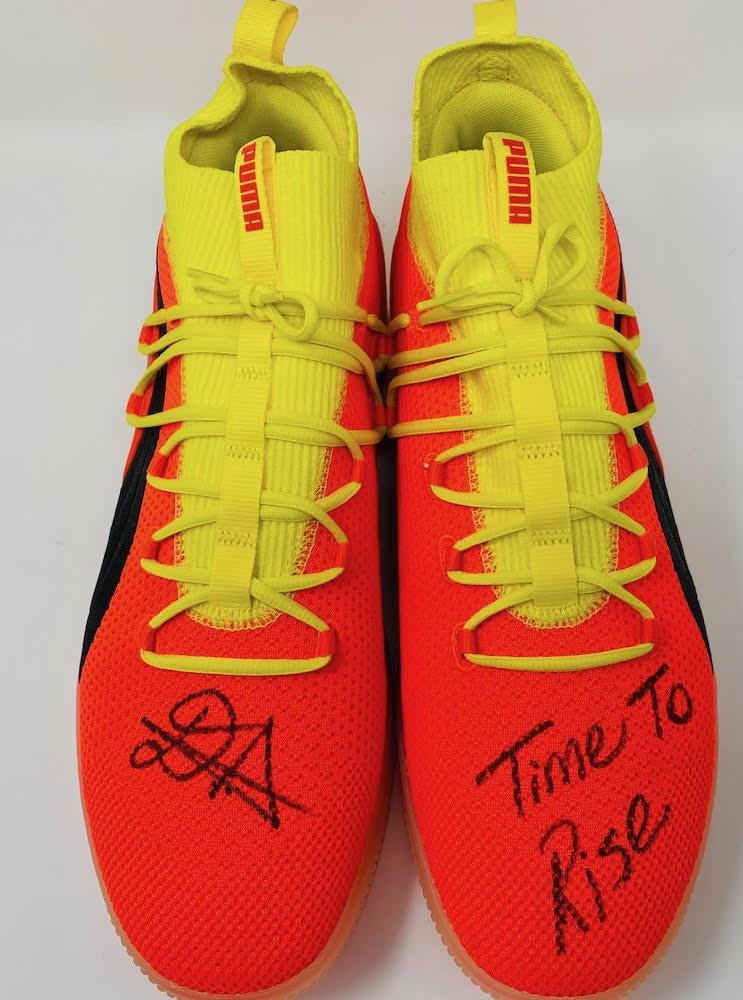 Deandre Ayton Signed Puma Clyde Basketball Shoes Inscribed "Time To Rise" (Game Day Legends & Steiner) Limited Edition...