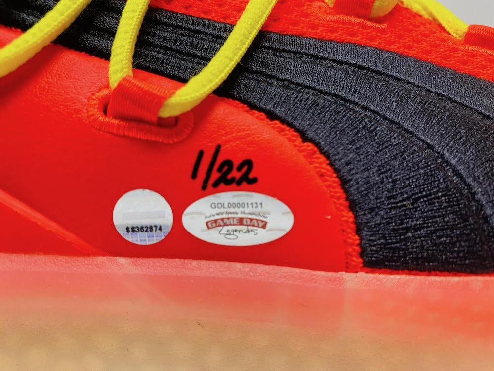 Deandre Ayton Signed Puma Clyde Basketball Shoes Inscribed "Time To Rise" (Game Day Legends & Steiner) Limited Edition...