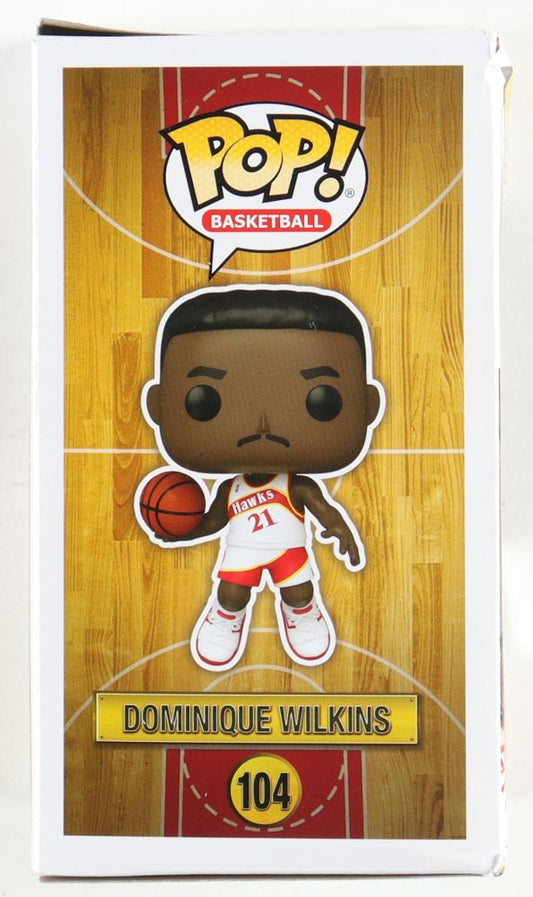 Dominique Wilkins Signed Hawks #104 Funko Pop! Vinyl Figure (JSA) - Price Is Right Miami