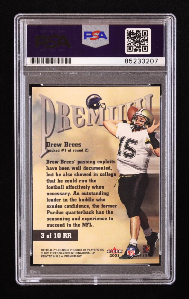 Drew Brees Signed 2001 Fleer Premium Rookie Revolution #3 RC (PSA), Sports Card (view 2)