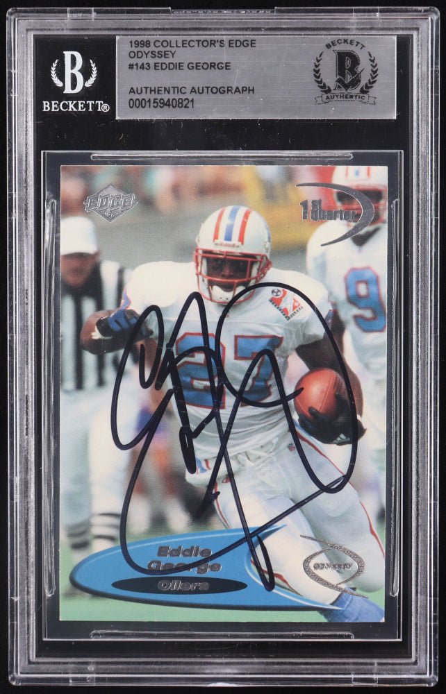 Eddie George Signed 1998 Collector's Edge Odyssey #143 (BGS), Sports Card (view 2)