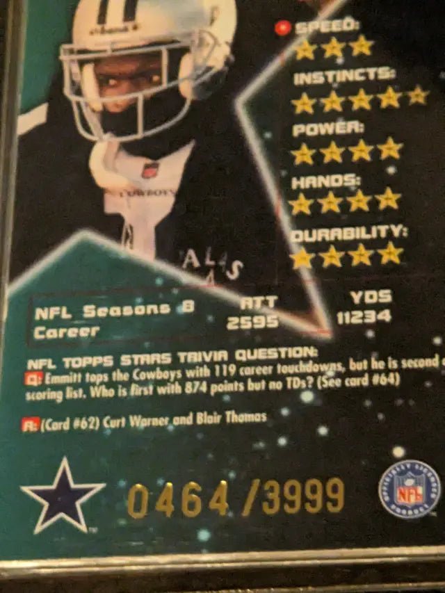 Emmitt Smith 1998 Topps Stars Insert, 464/3999, Sports Card