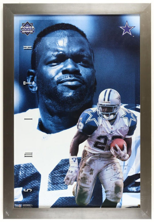 Emmitt Smith Signed Cowboys Custom Framed Poster Display (Beckett) - Price Is Right Miami