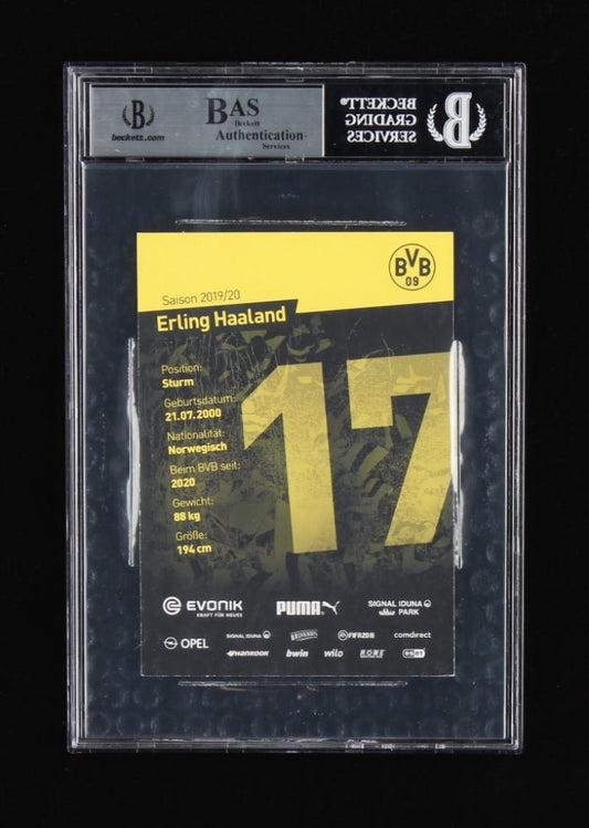 Erling Haaland Signed 2019-20 Borussia Dortmund Club Card 8x10 Print (BAS) - Price Is Right Miami