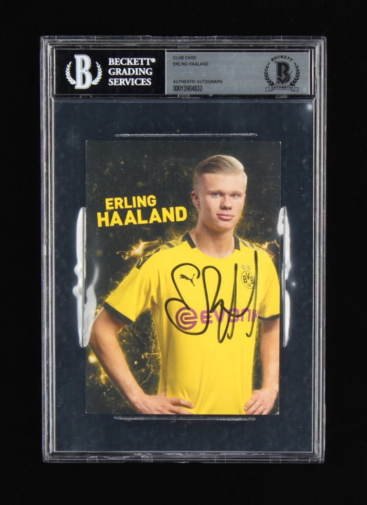 Erling Haaland Signed 2019-20 Borussia Dortmund Club Card 8x10 Print (BAS) - Price Is Right Miami