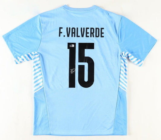 Federico Valverde Signed Jersey (Beckett) Uruguay National Football Team - Price Is Right Miami