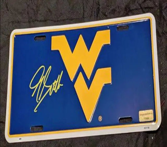 Geno Smith Signed West Virginia  License Plate EUA COA 115030 - Price Is Right Miami