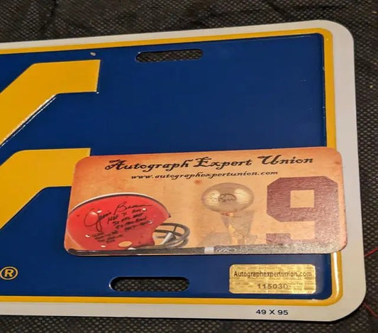 Geno Smith Signed West Virginia  License Plate EUA COA 115030 - Price Is Right Miami