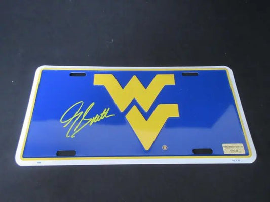 Geno Smith Signed West Virginia  License Plate EUA COA - Price Is Right Miami