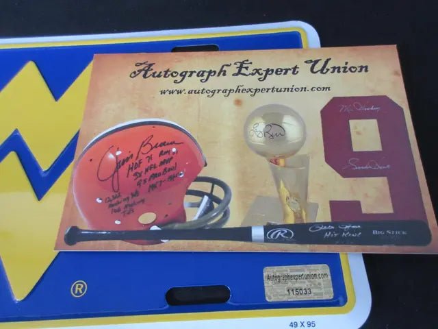 Geno Smith Signed West Virginia License Plate EUA COA, Autographed Memorabilia