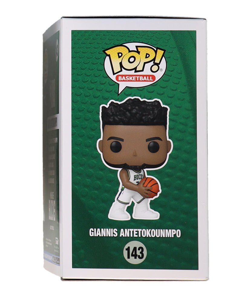 Giannis Antetokounmpo Signed Bucks #143 Funko Pop! Vinyl Figure (JSA) JSA Witnessed (view 4)
